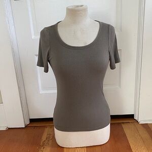 Margaret O'Leary Ribbed Short Sleeve Knit Top XS‎